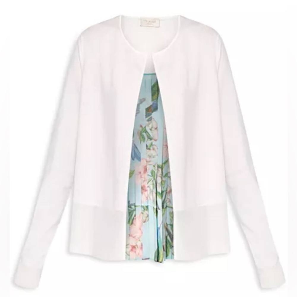 NWT - Ted Baker Ferliss Nectar Back-Pleat Cardigan, Size L.